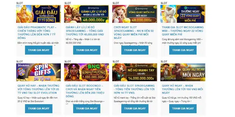 Người chơi tham gia slot game nhận nhiều ưu đãi khủng